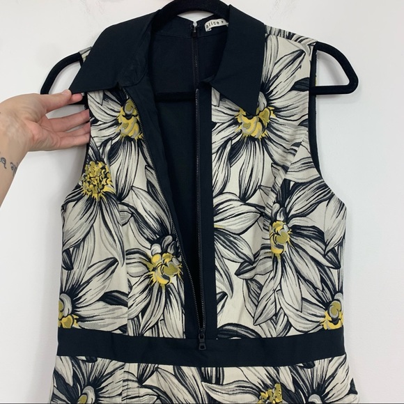 Alice + Olivia Ellis Jacquard Floral Pattern Collared Dress 10 - Picture 7 of 16